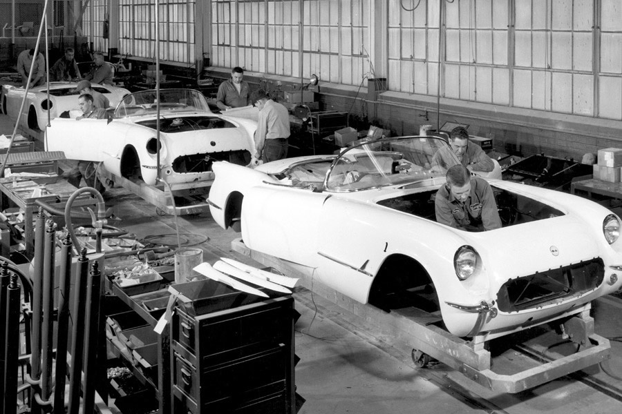 1953 Corvette Assembly Line