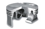 This cutaway Mahle Ecoform piston, while not an LS7 unit, is typical of pistons made with that process.It is very light because of cavities the process forms in the underside of the piston which could not exist in a forging.