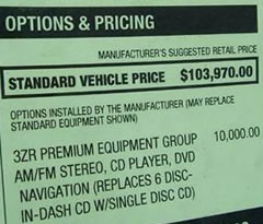 Standard Vehicle Price