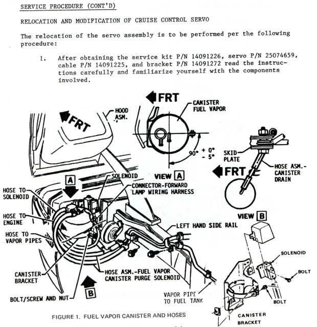 1984 Corvette Recall - Relocation Cruise Control Servo Assembly 1984 Corvette Recall - Relocation Cruise Control Servo Assembly