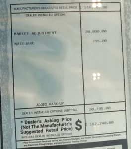 2020 Corvette Adjusted Dealer Market Price
