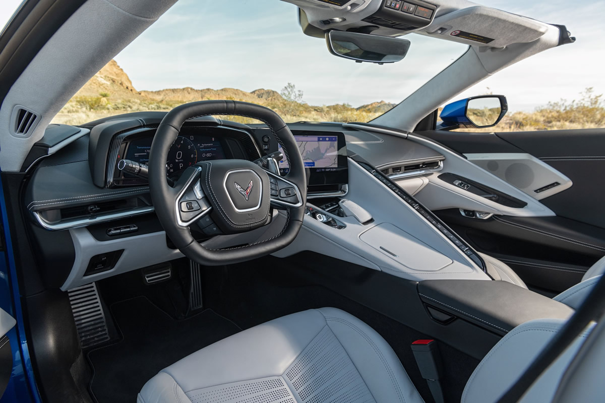 2020 Corvette with Sky Cool Gray interior